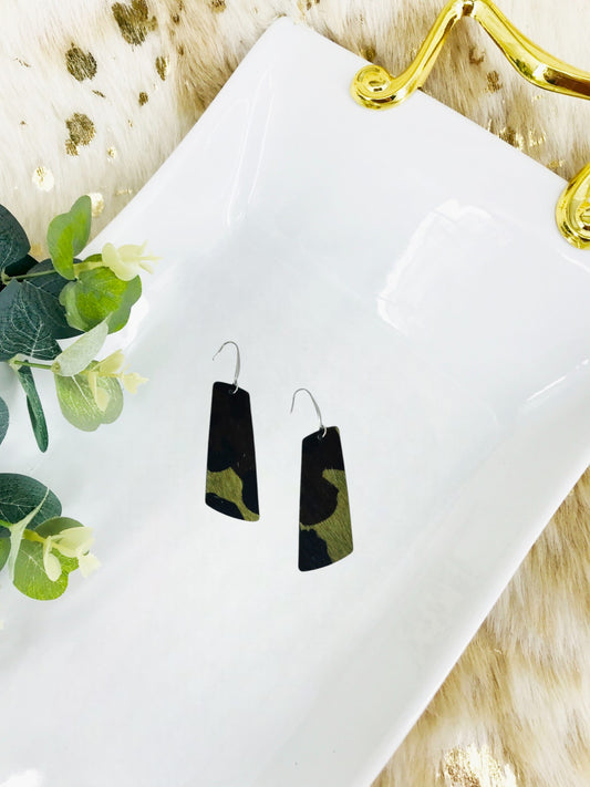 Hair On Camo Leather Earrings - E19-2092