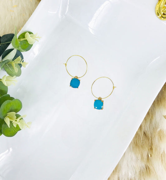 Rhinestone Hoop Earrings - E19-2112