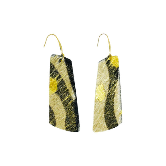 Gilded Zebra Tapered Bar Earrings