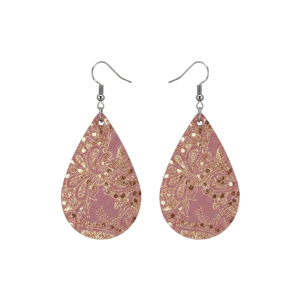 Rose Gold Genuine Leather Earrings - E19-213