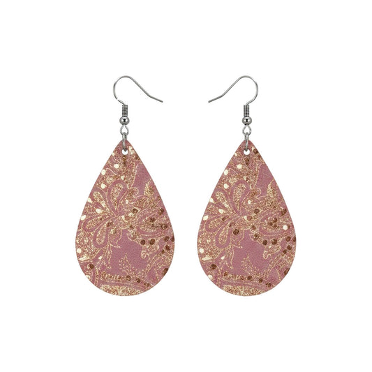 Rose Gold Genuine Leather Earrings - E19-213
