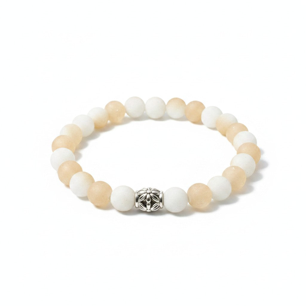 Peach Ivory Druzy Bracelet