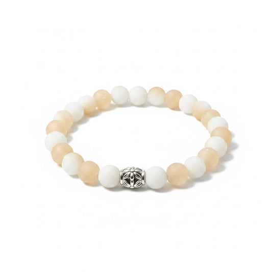Peach Ivory Druzy Bracelet