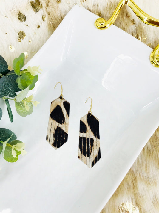 Hair On Fringe Giraffe Leather Earrings - E19-2173