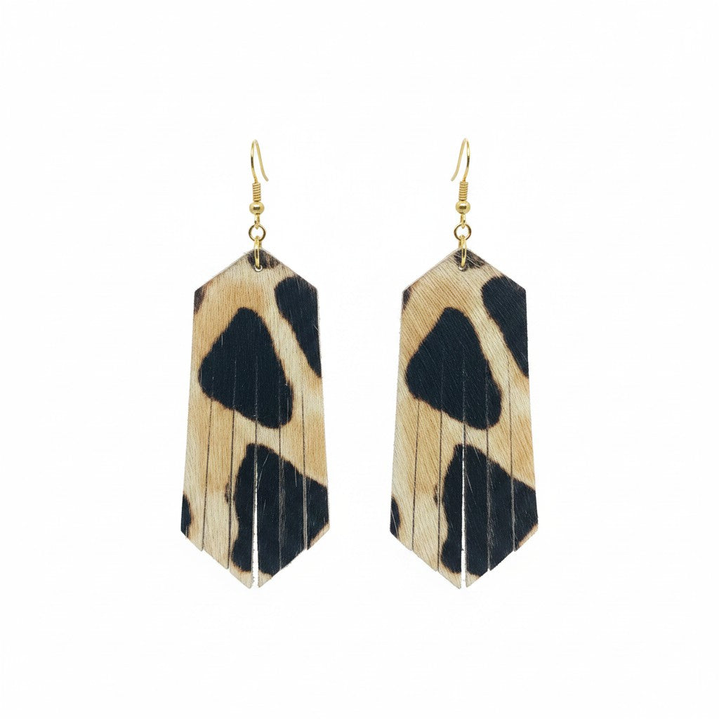 Savanna Giraffe Fringe Earrings
