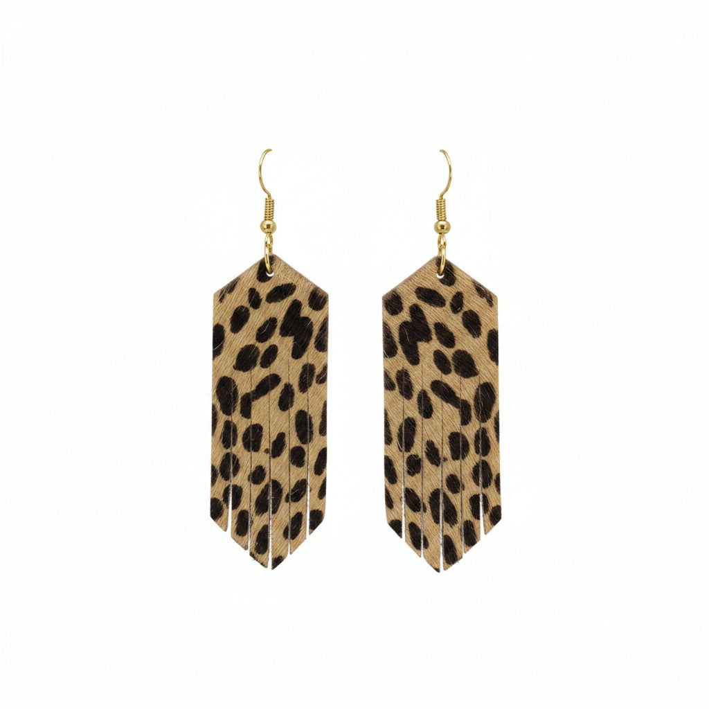 Canyon Cheetah Fringe Earrings