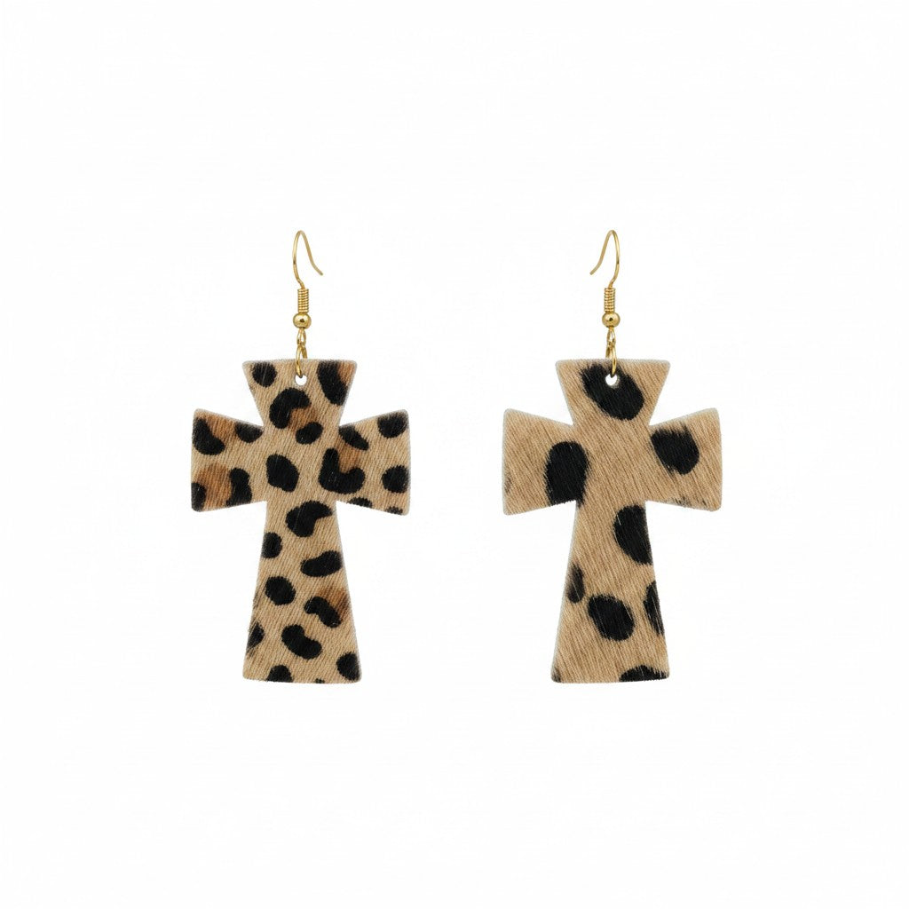 Golden Safari Cross Earrings