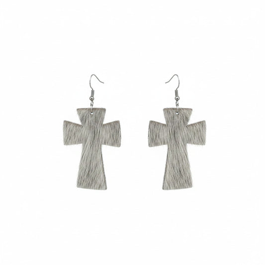 Salt & Pepper Cross Earrings