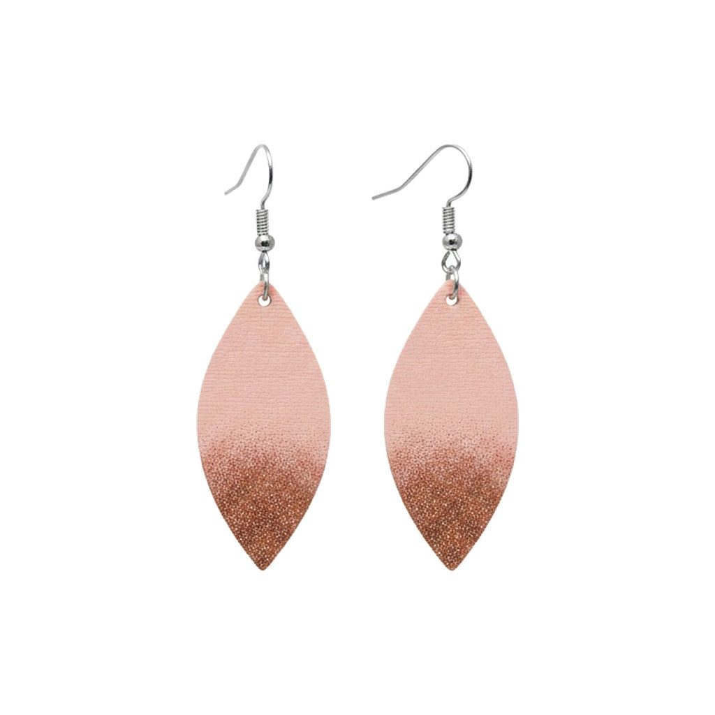 Pink Genuine Leather Painted Earrings - E19-224