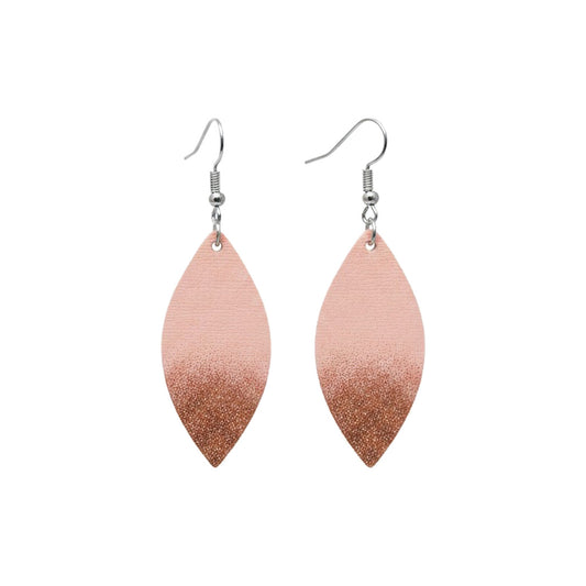 Pink Genuine Leather Painted Earrings - E19-224