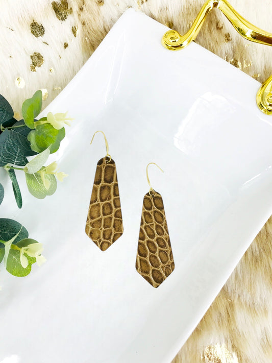 Brown Genuine Leather Earrings - E19-2250