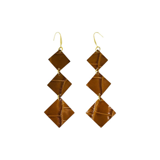 Mocha Tiered Diamond Statement Earrings
