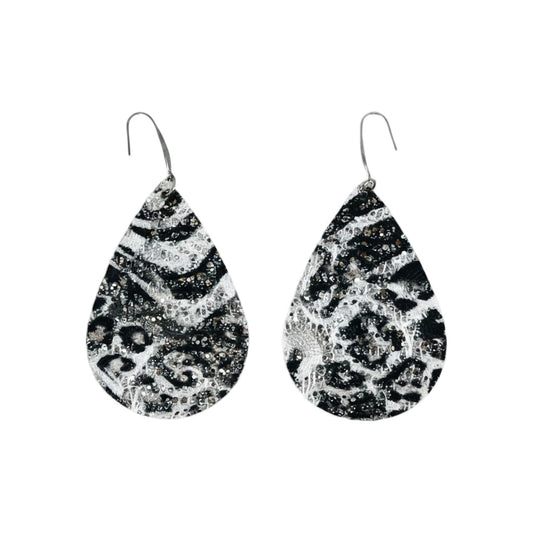Wild Shimmer Leopard Teardrop Earrings