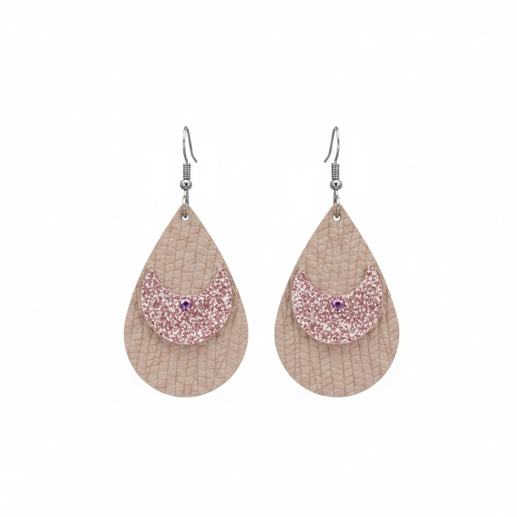 Blush Palm Spark Layered Earrings