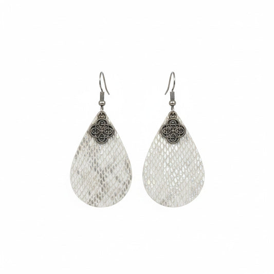 Urban Textured Snake Leather Earrings
