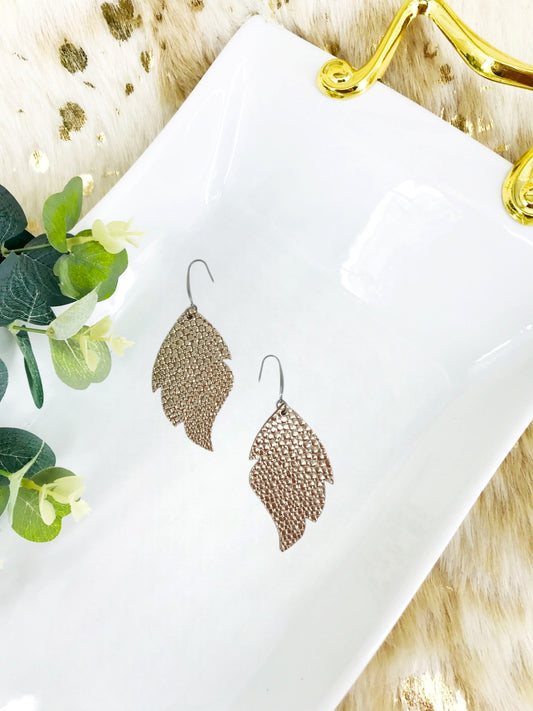 Gold Stingray Leather Earrings - E19-2379