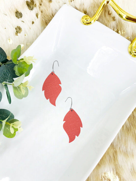 Coral Weave Leather Earrings - E19-2387