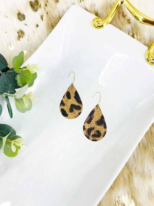 Cheetah Print Leather Earrings - E19-2491