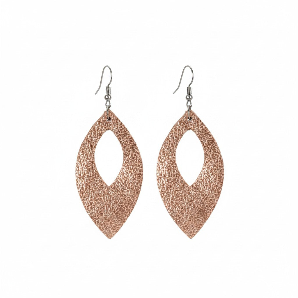 Rose Gold Pebbled Cutout Earrings