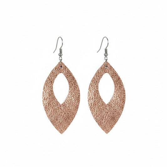 Rose Gold Pebbled Cutout Earrings