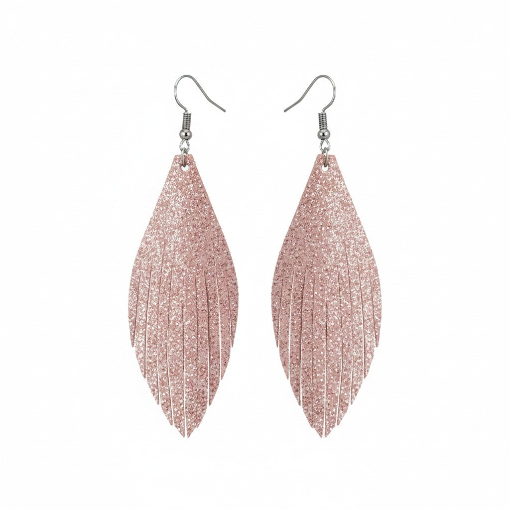 Pink Lemonade Dazzle Fringe Earrings