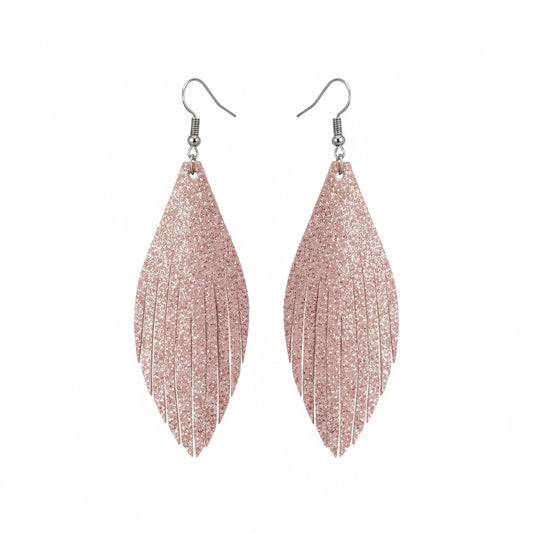 Pink Lemonade Dazzle Fringe Earrings