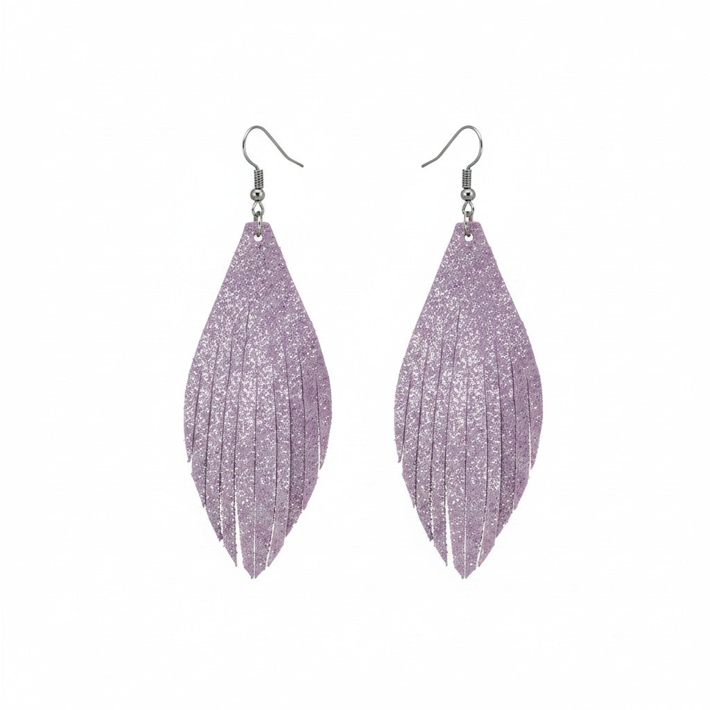 Lilac Blooms Dazzle Fringe Earrings