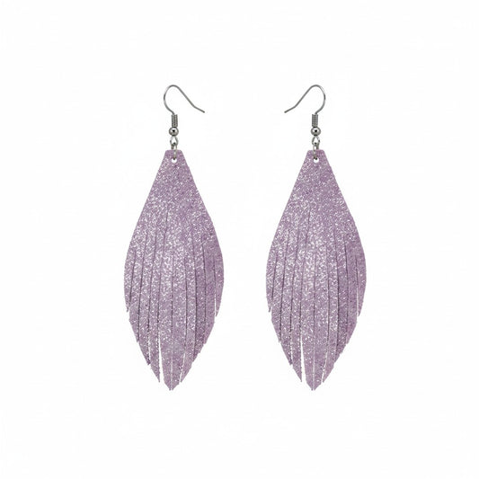 Lilac Blooms Dazzle Fringe Earrings