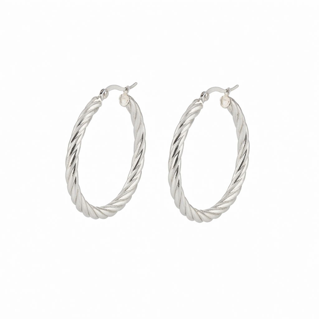 Twisted Stripe Hoop Earrings
