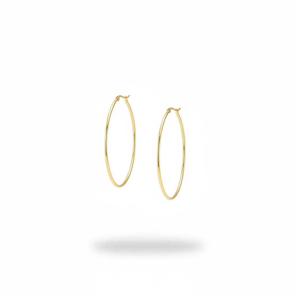 Large Golden Oval Hoops