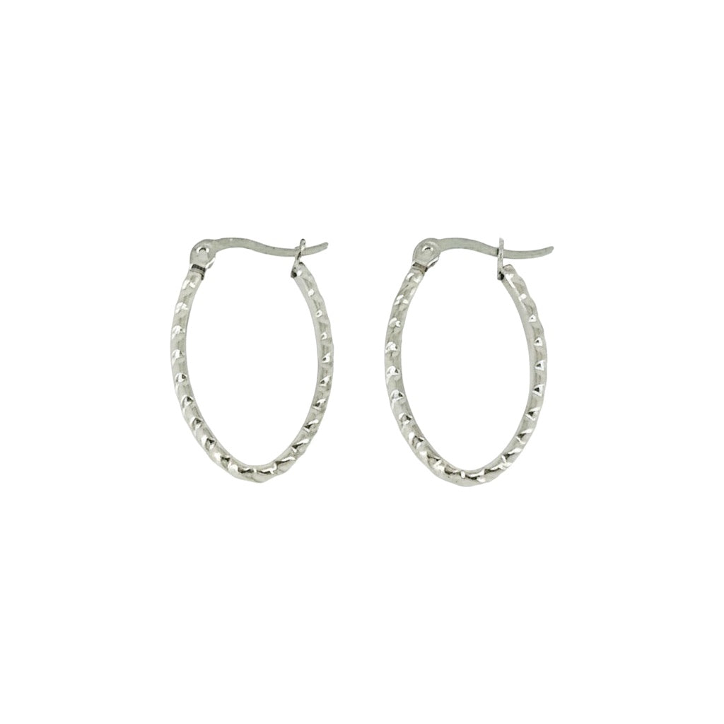 Classic Oval Stainless Steel Hoop Earrings