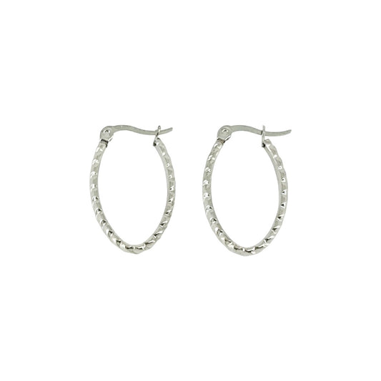 Classic Oval Stainless Steel Hoop Earrings
