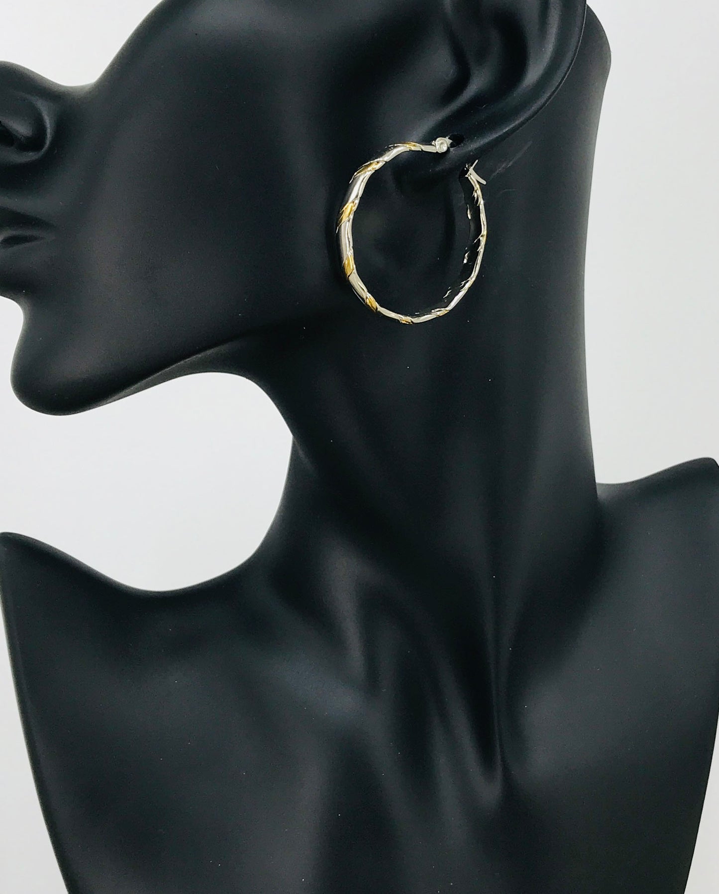 Textured Multi-Color Stainless Steel Hoop Earrings - E19-2640