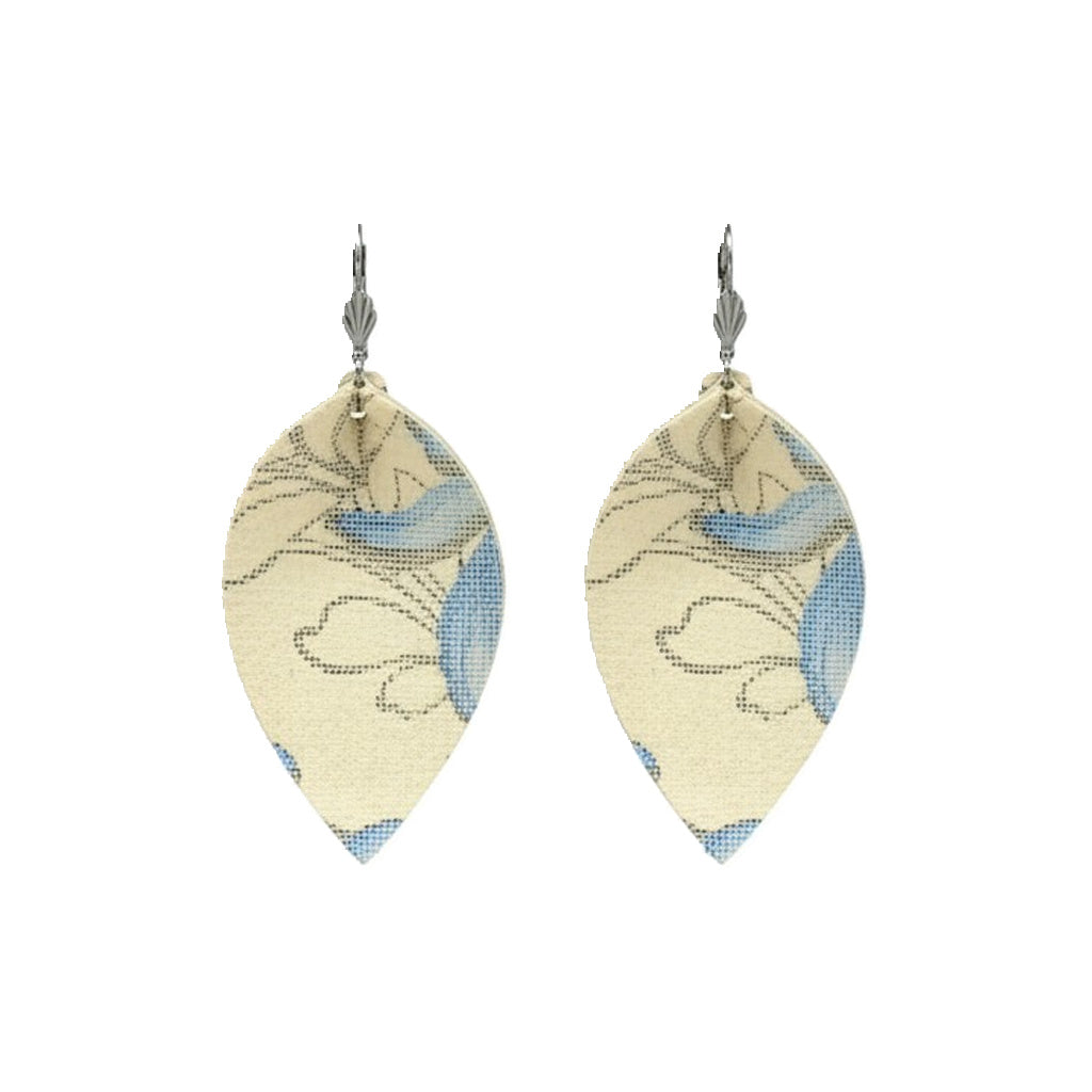 Asian Blue Vanilla Petal Earrings