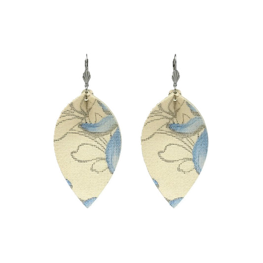 Asian Blue Vanilla Petal Earrings