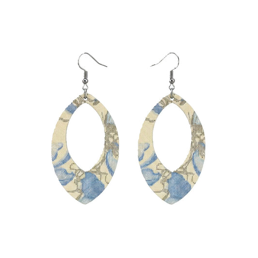 Asian Blue Vanilla Cutout Earrings