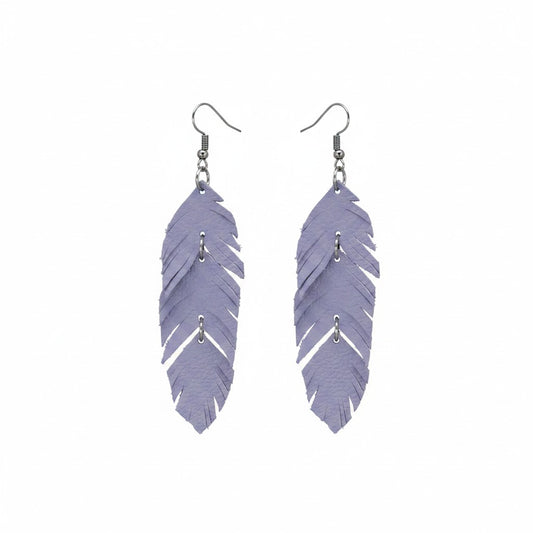Lilac Divine Whisper Feather Earrings