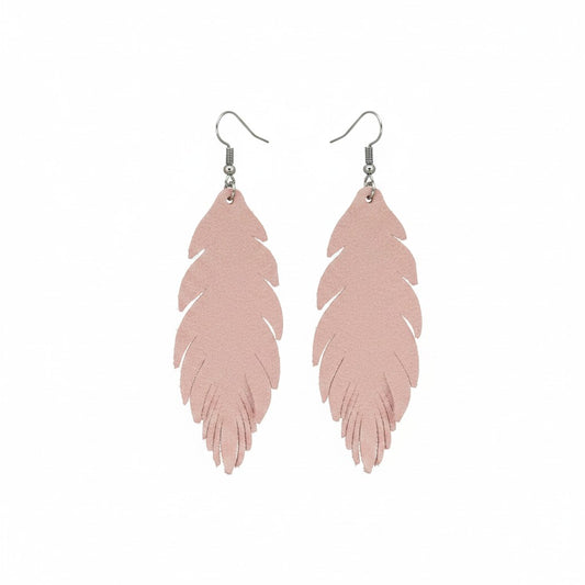 Vintage Blush Whisper Feather Earrings