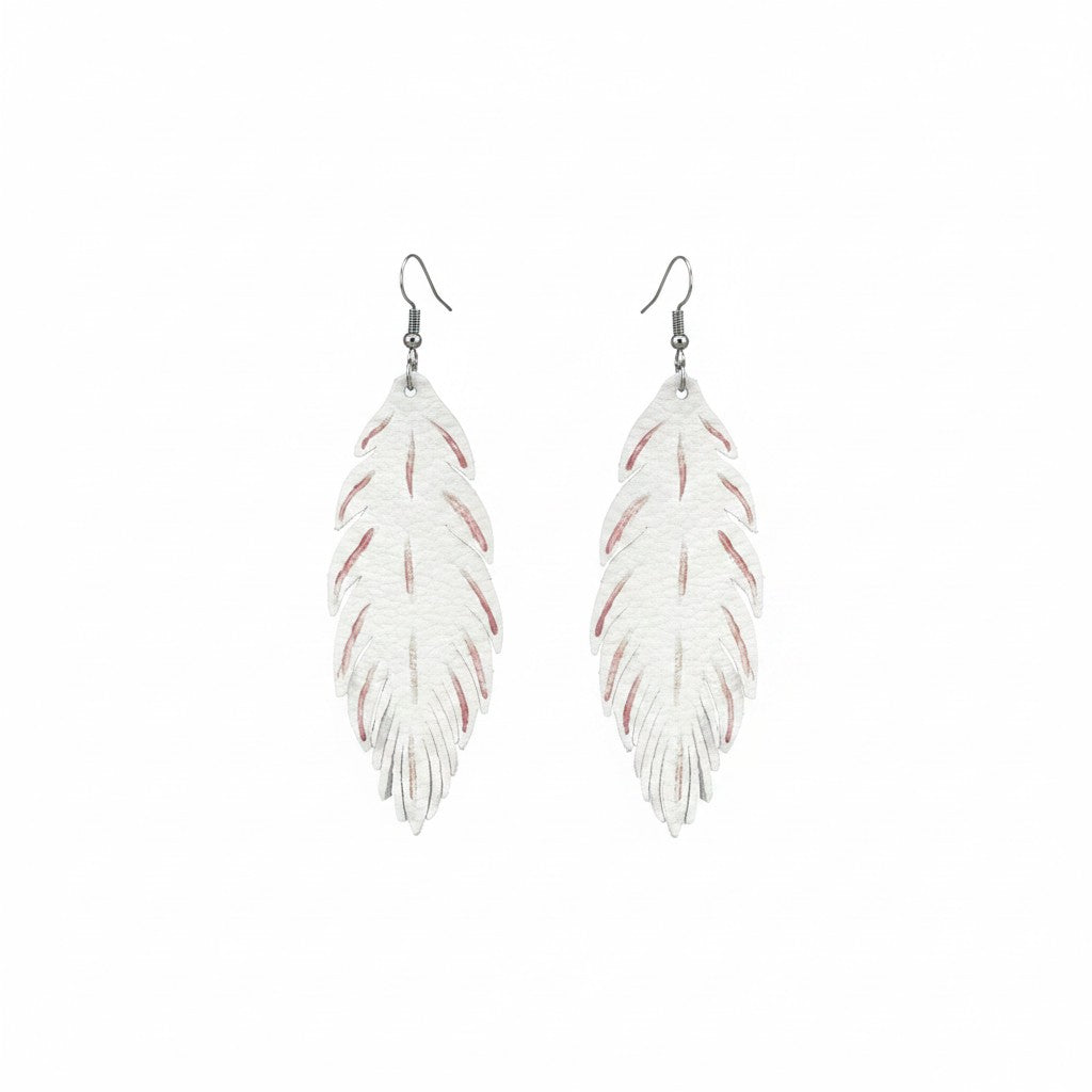 Ivory Whisper Feather Earrings