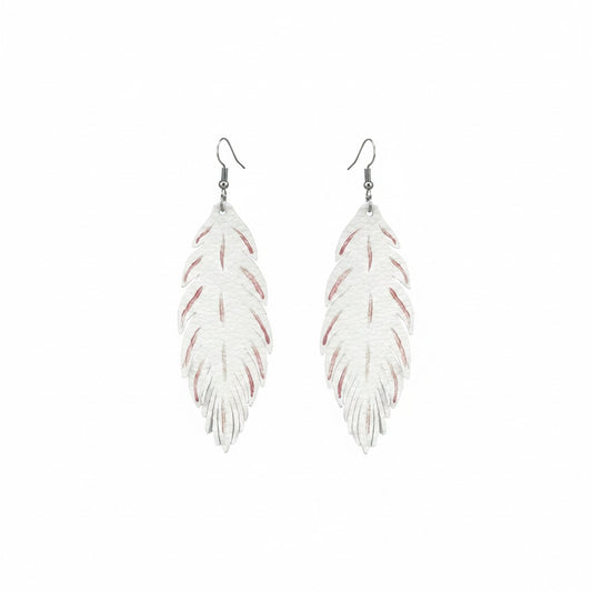 Ivory Whisper Feather Earrings