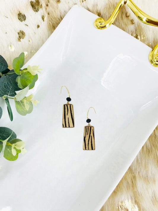 Hair On Zebra Leather Pendant Earrings - E19-2702