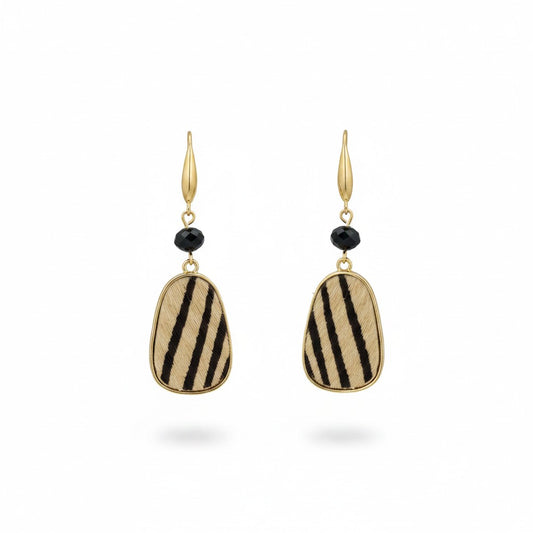 Savanna Stripe Beaded Teardrop Earrings