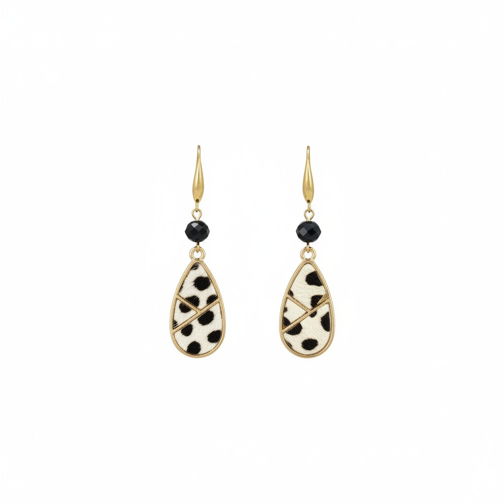 Savanna Spot Beaded Pendant Earrings