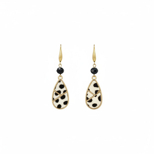 Savanna Spot Beaded Pendant Earrings