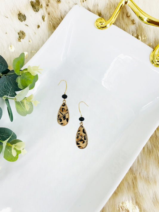 Hair On Leopard Leather Pendant Earrings - E19-2707