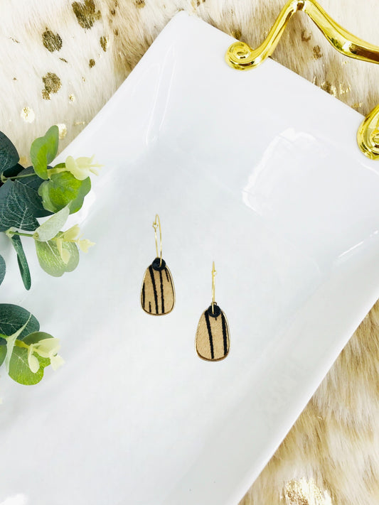 Hair On Zebra Pendant Hoop Earrings - E19-2708