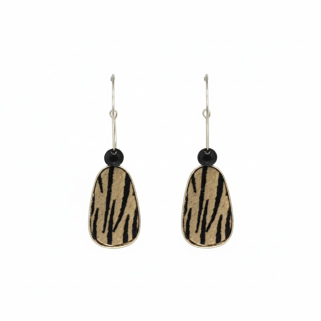 Savanna Stripe Pendant Hoop Earrings