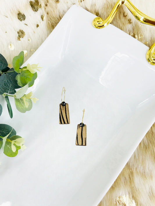 Hair On Zebra Pendant Hoop Earrings - E19-2712