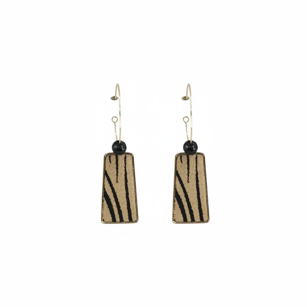 Savanna Stripe Trapezoid Hoop Earrings