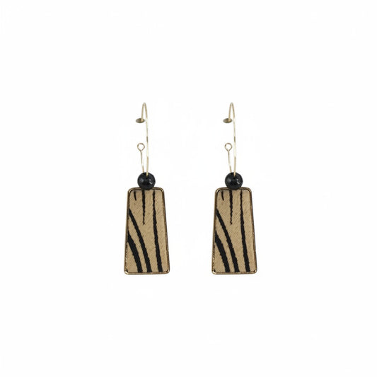 Savanna Stripe Trapezoid Hoop Earrings